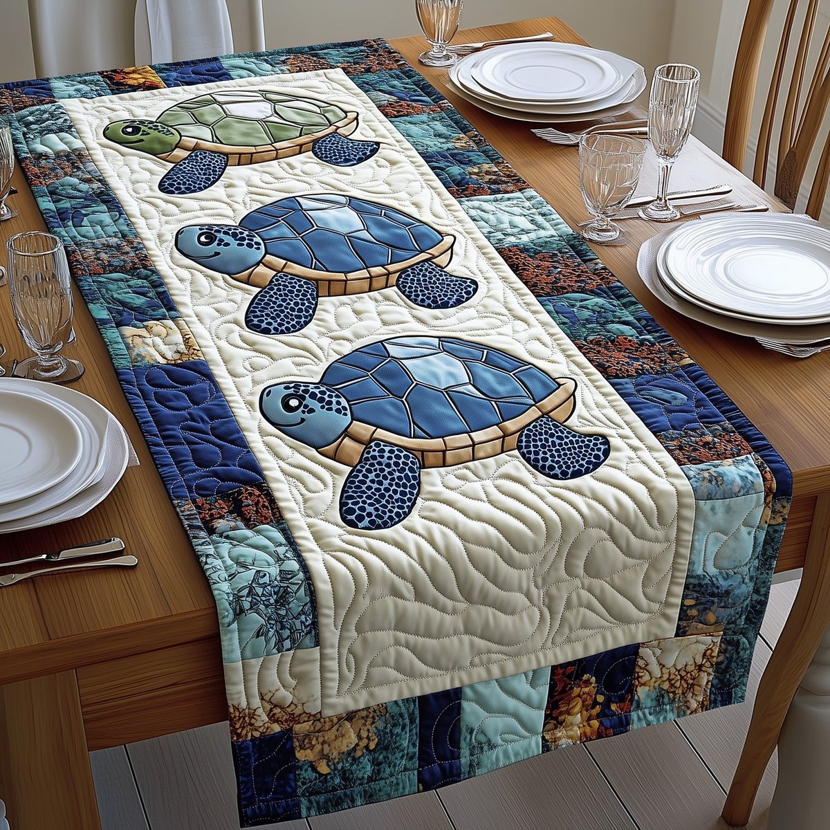Chubby Turtles Table Runner - Made to Order TABLE928