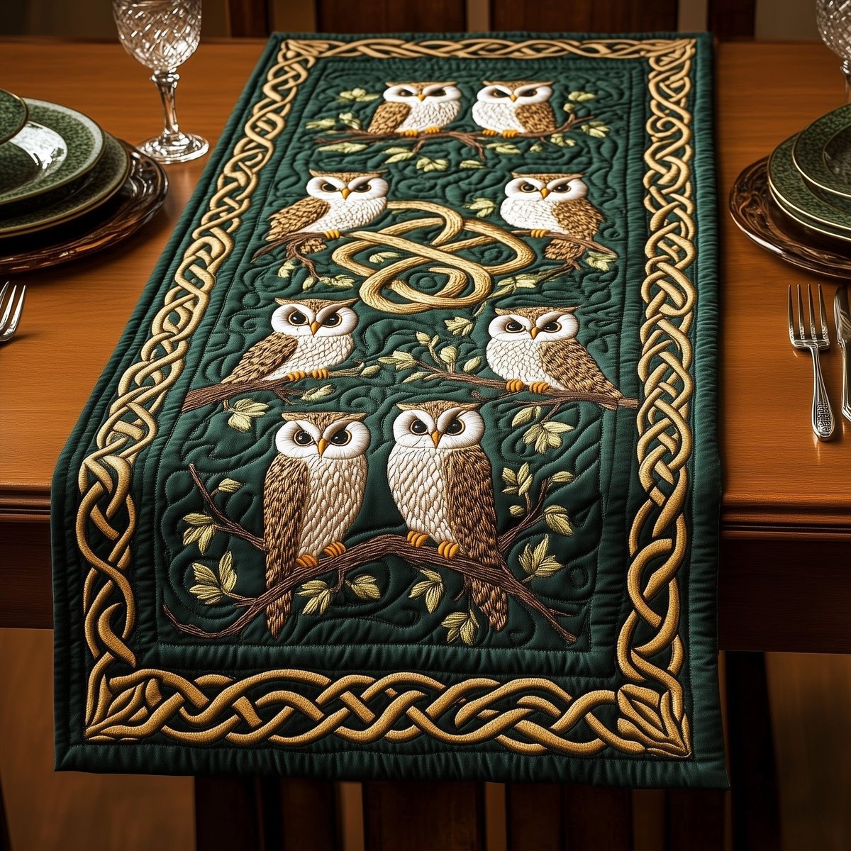 Celtic Wisdom Owl Table Runner - Made to Order TABLE928