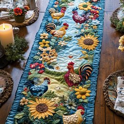 Chicken Patch Table Runner - Made to Order TABLE928