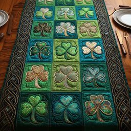 Celtic Knots and Shamrock Patchwork Table Runner - Made to Order TABLE928