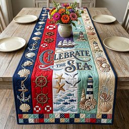Celebrate the Sea with Shells Table Runner - Made to Order TABLE928