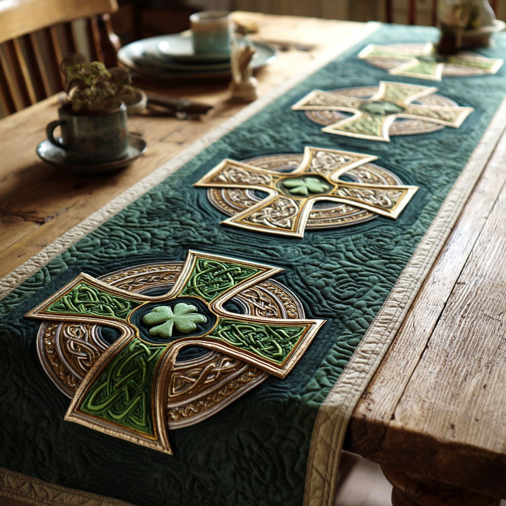 Celtic Clover Cross Table Runner - Made to Order TABLE928
