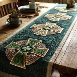 Celtic Clover Cross Table Runner - Made to Order TABLE928