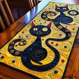 Celestial Sentinel Cat Table Runner - Made to Order TABLE928