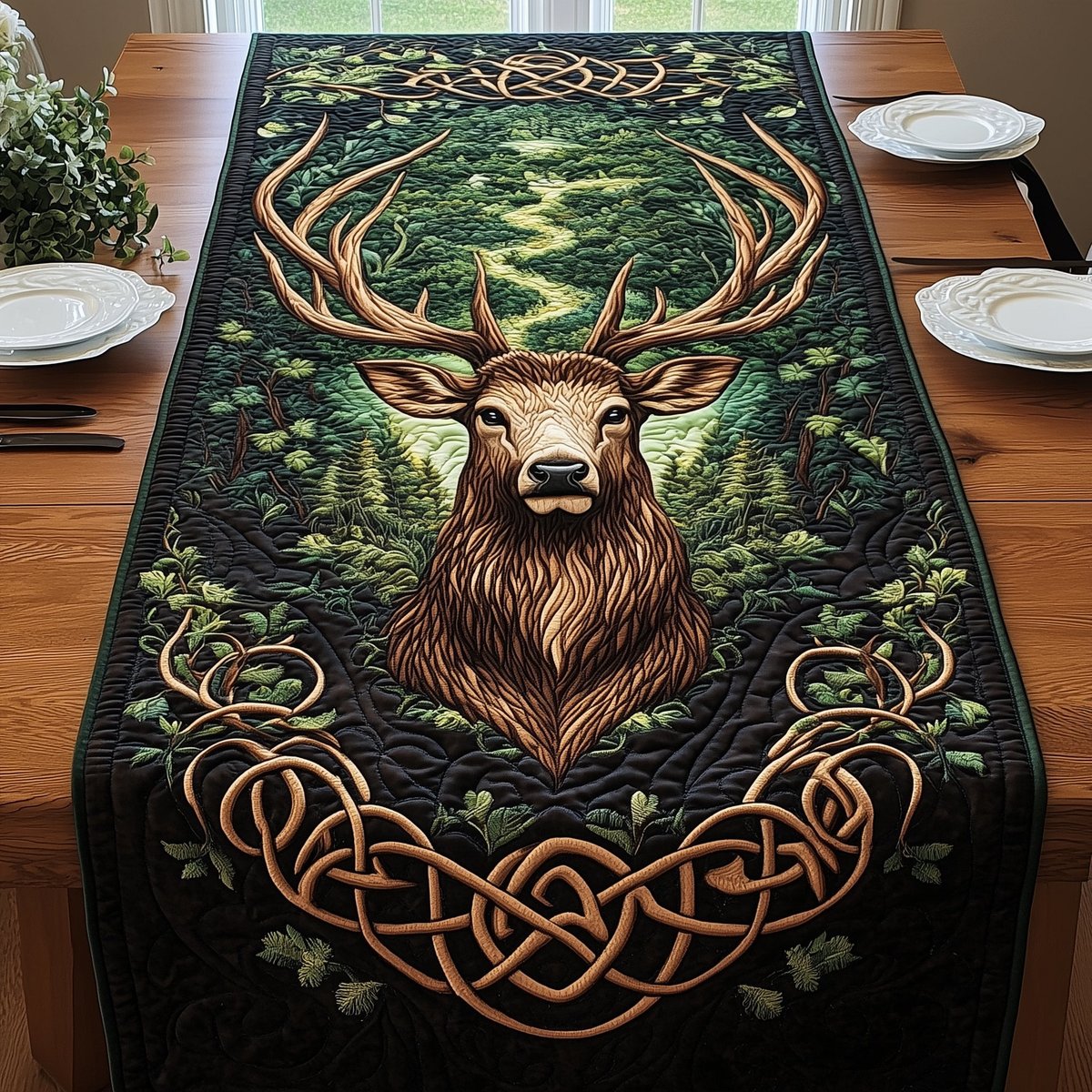 Celtic Forest Emblem Table Runner - Made to Order TABLE928