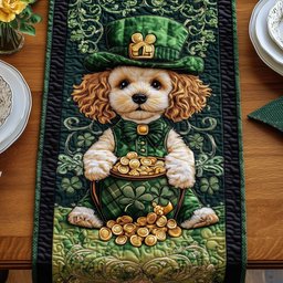 Celtic Lucky Puppy Table Runner - Made to Order TABLE928