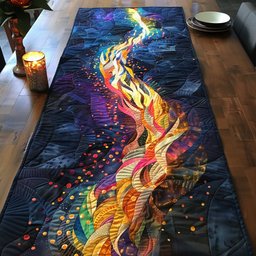 Campfire Flames on a Starry Night Table Runner - Made to Order TABLE928