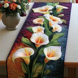 Calla Lily Rainbow Table Runner - Made to Order TABLE928