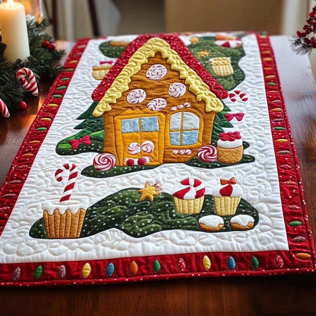 Candy Cane Wishes Table Runner - Made to Order TABLE928