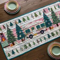 Camper Van Among Pine Trees Table Runner - Made to Order TABLE928