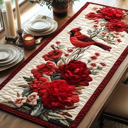 Cardinal Petals Table Runner - Made to Order TABLE928