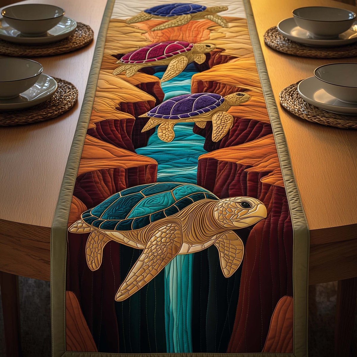 Canyon Turtles Table Runner - Made to Order TABLE928