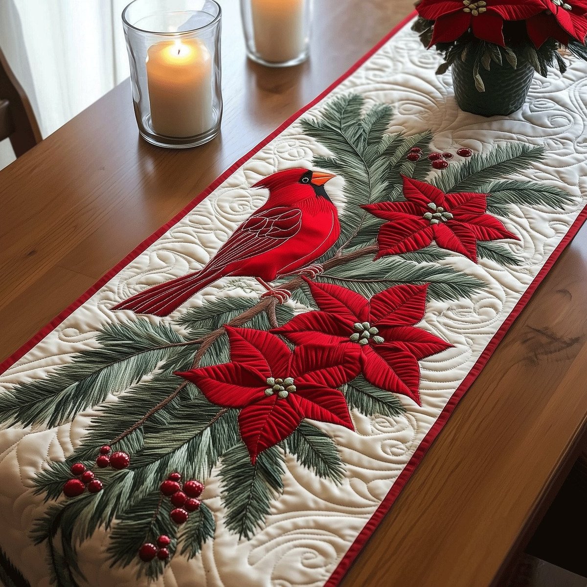 Cardinal Dreams Table Runner - Made to Order TABLE928