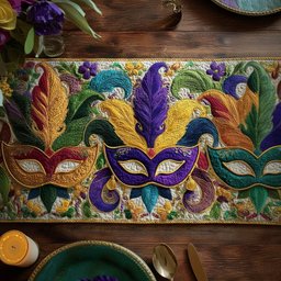 Carnival of Feathers Table Runner - Made to Order TABLE928
