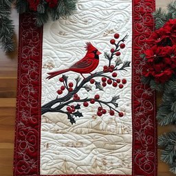 Cardinal Winter Harmony Table Runner - Made to Order TABLE928