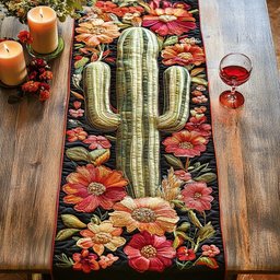 Cactus Flower Table Runner - Made to Order TABLE928