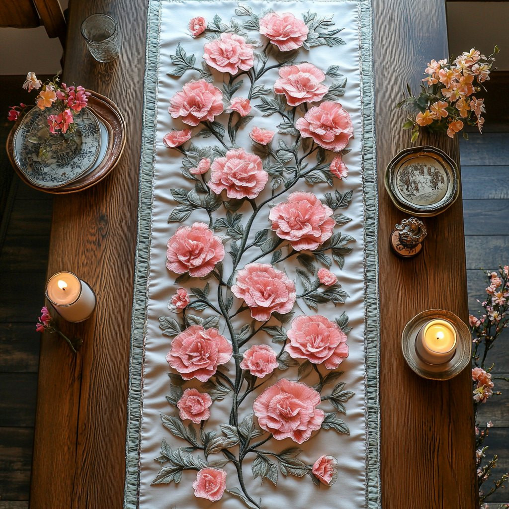 Carnation Dream Table Runner - Made to Order TABLE928