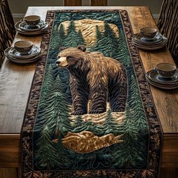 Brown Bear Among the Pines Table Runner - Made to Order TABLE928