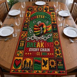 Breaking Every Chain Juneteenth Table Runner - Made to Order TABLE928