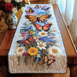 Butterflies over Daisy Bouquet Table Runner - Made to Order TABLE928