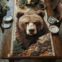 Brown Bear Portrait Table Runner - Made to Order TABLE928