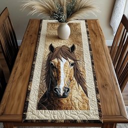 Brown Horse with White Blaze Table Runner - Made to Order TABLE928