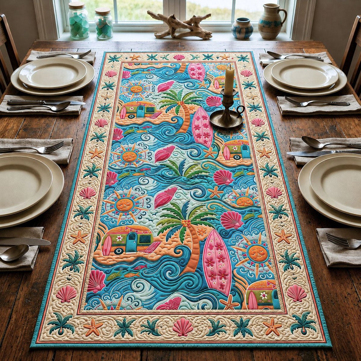 Bright Summer Beach Table Runner - Made to Order TABLE928