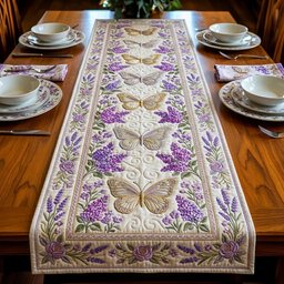 Butterflies Among Lavender Sprigs Table Runner - Made to Order TABLE928