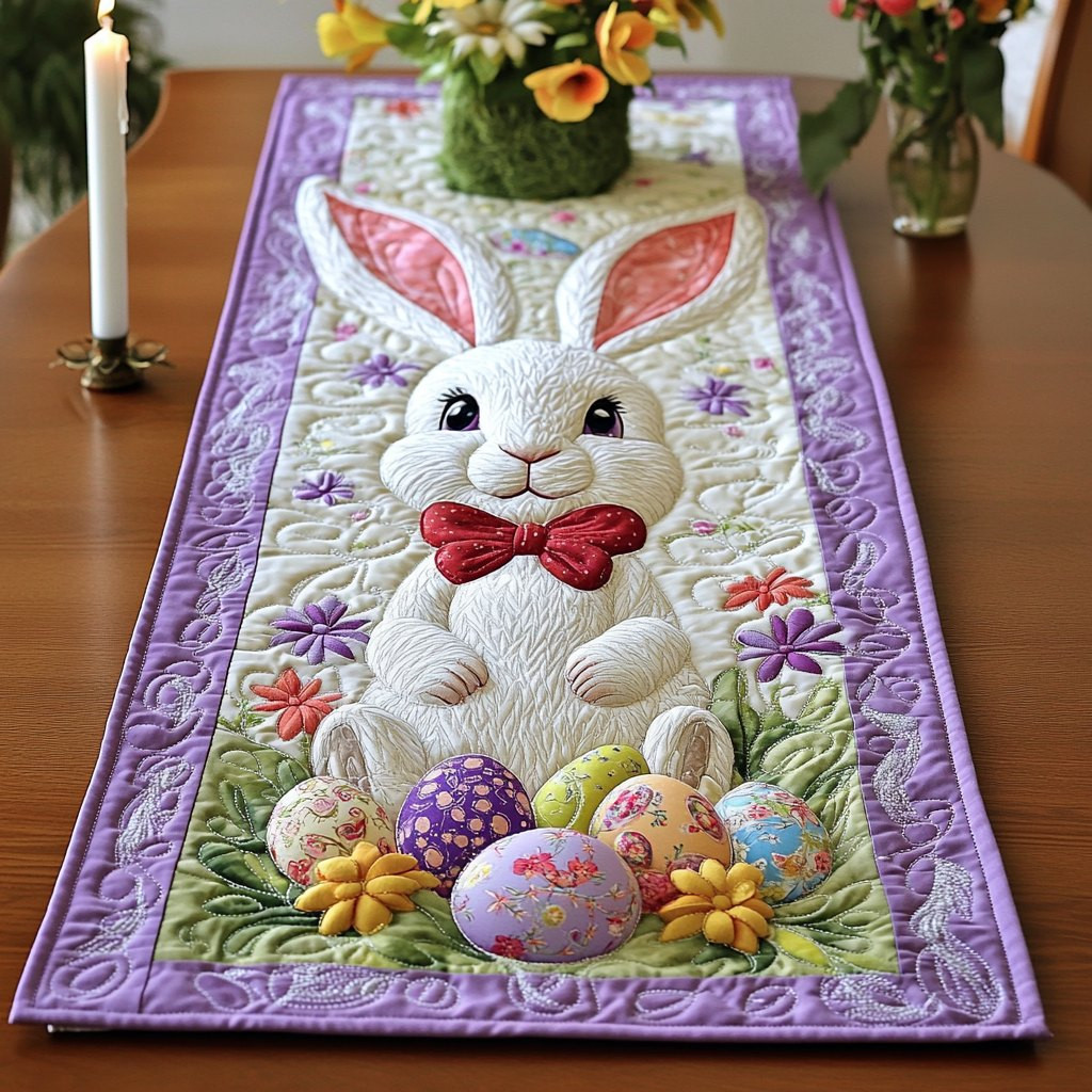 Bunny Purple Haven Table Runner - Made to Order TABLE928