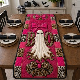 Bow Boo Leopard Glam Ghost Table Runner - Made to Order TABLE928