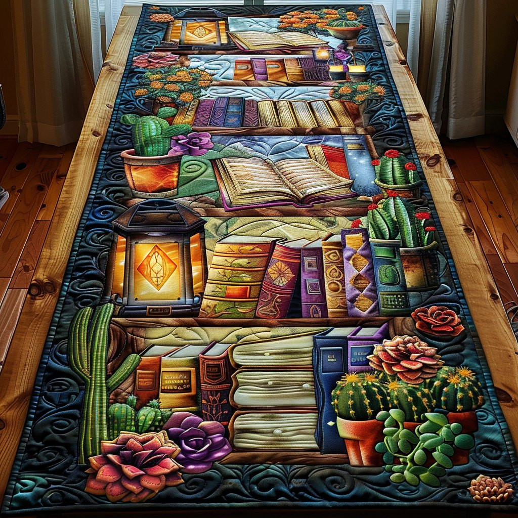 Botanical Bookshelf Table Runner - Made to Order TABLE928