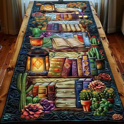 Botanical Bookshelf Table Runner - Made to Order TABLE928