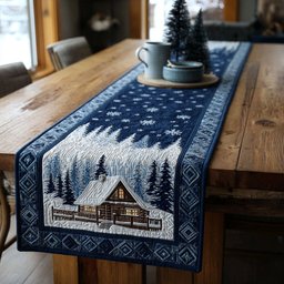 Cabin in the Snow Table Runner - Made to Order TABLE928