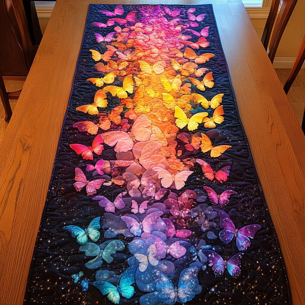 Butterflies in Galaxy Colors Table Runner - Made to Order TABLE928
