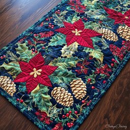 Bold Poinsettia Beauty Table Runner - Made to Order TABLE928