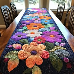 Bold Blossoms on Green Table Runner - Made to Order TABLE928
