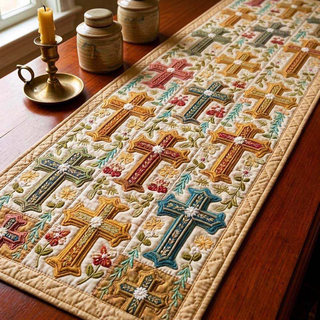 Boho Cross Table Runner - Made to Order TABLE928