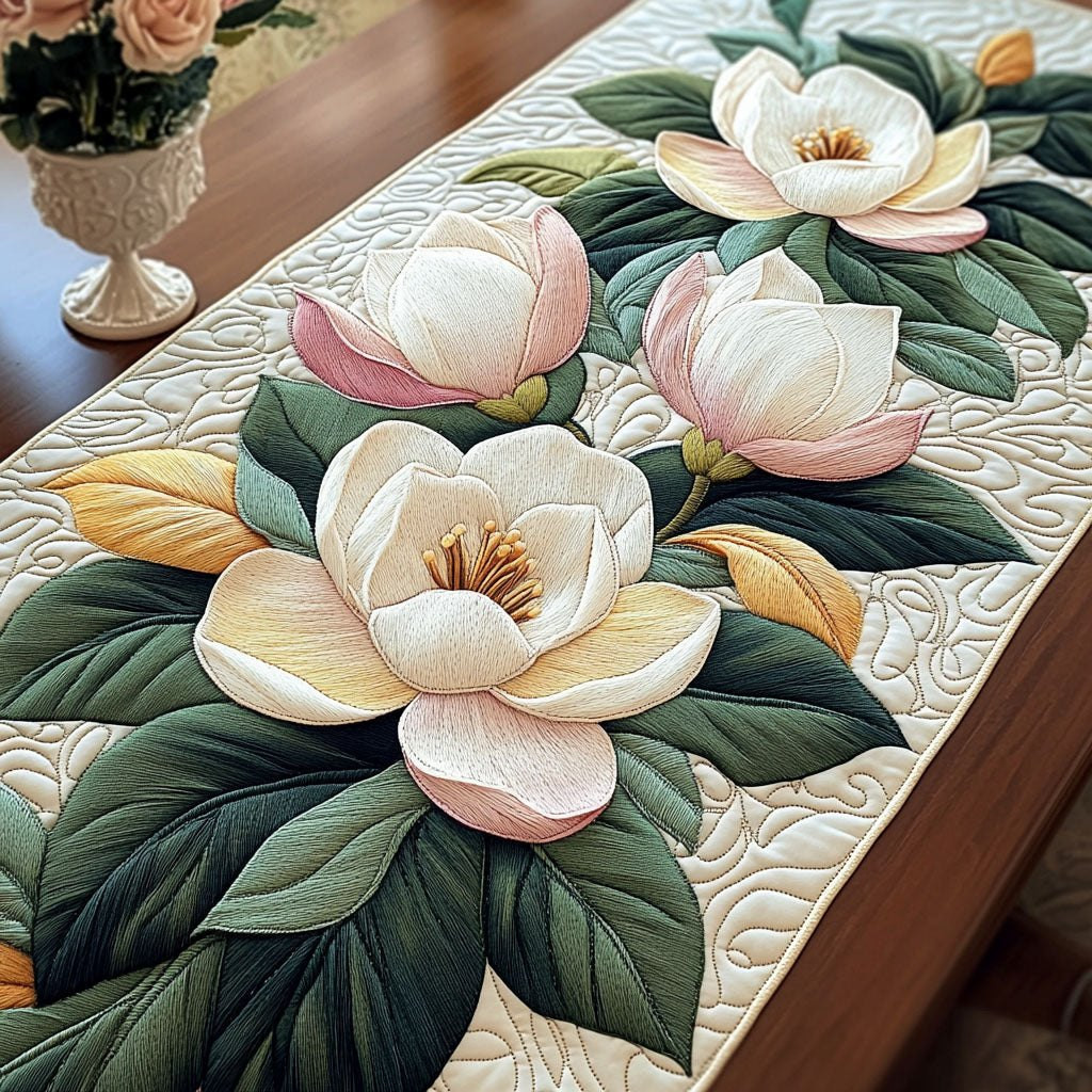 Blush Magnolia Whisper Table Runner - Made to Order TABLE928