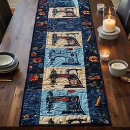 Blue Sewing Machine Table Runner - Made to Order TABLE928