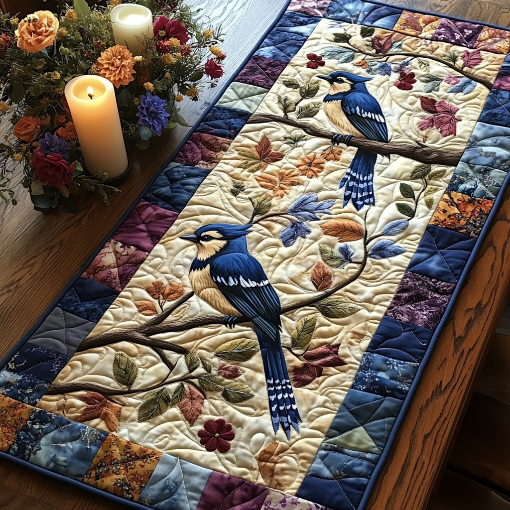 Blue Jay Beauty Table Runner - Made to Order TABLE928