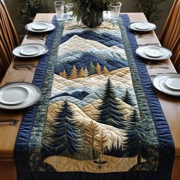 Blue Forest Beside a River Table Runner - Made to Order TABLE928