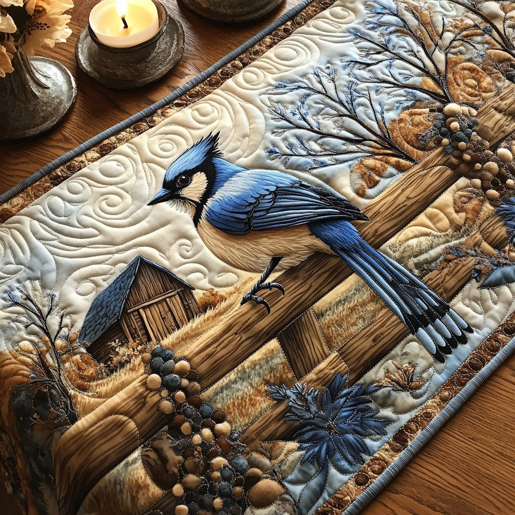 Blue Jay Serenade Table Runner - Made to Order TABLE928