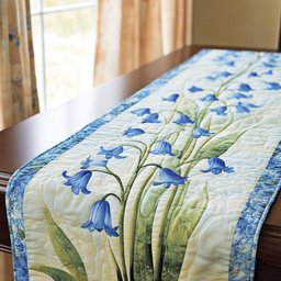 Bluebells on Pale Green Table Runner - Made to Order TABLE928