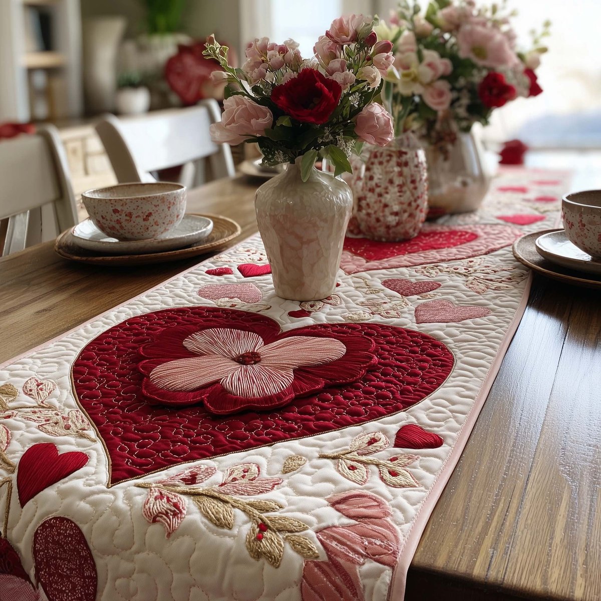 Blossom Heart Table Runner - Made to Order TABLE928