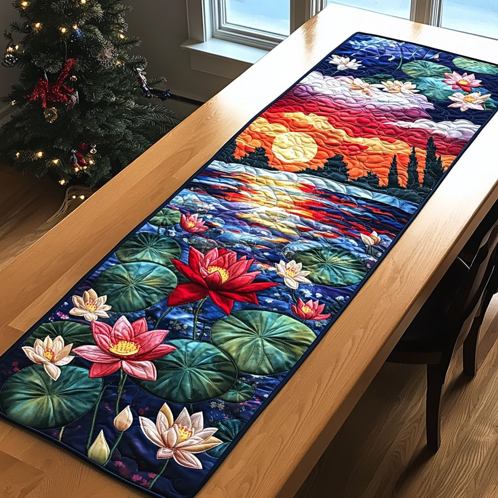 Blooming Lotus Table Runner - Made to Order TABLE928