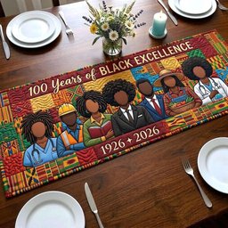 Black Excellence Professionals Panel Table Runner - Made to Order TABLE928