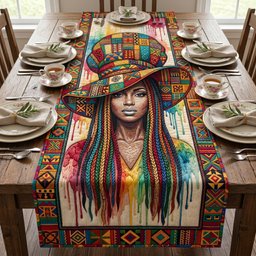 Black Woman Table Runner - Made to Order TABLE928