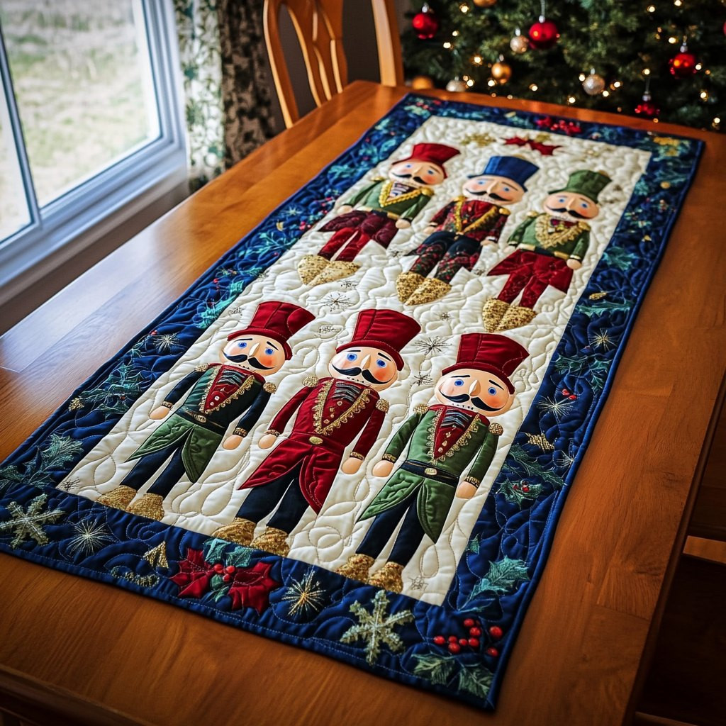 Blue Bordered Nutcracker Soldiers Table Runner - Made to Order TABLE928