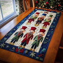 Blue Bordered Nutcracker Soldiers Table Runner - Made to Order TABLE928
