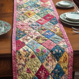 Blossom Patchwork Charm Table Runner - Made to Order TABLE928